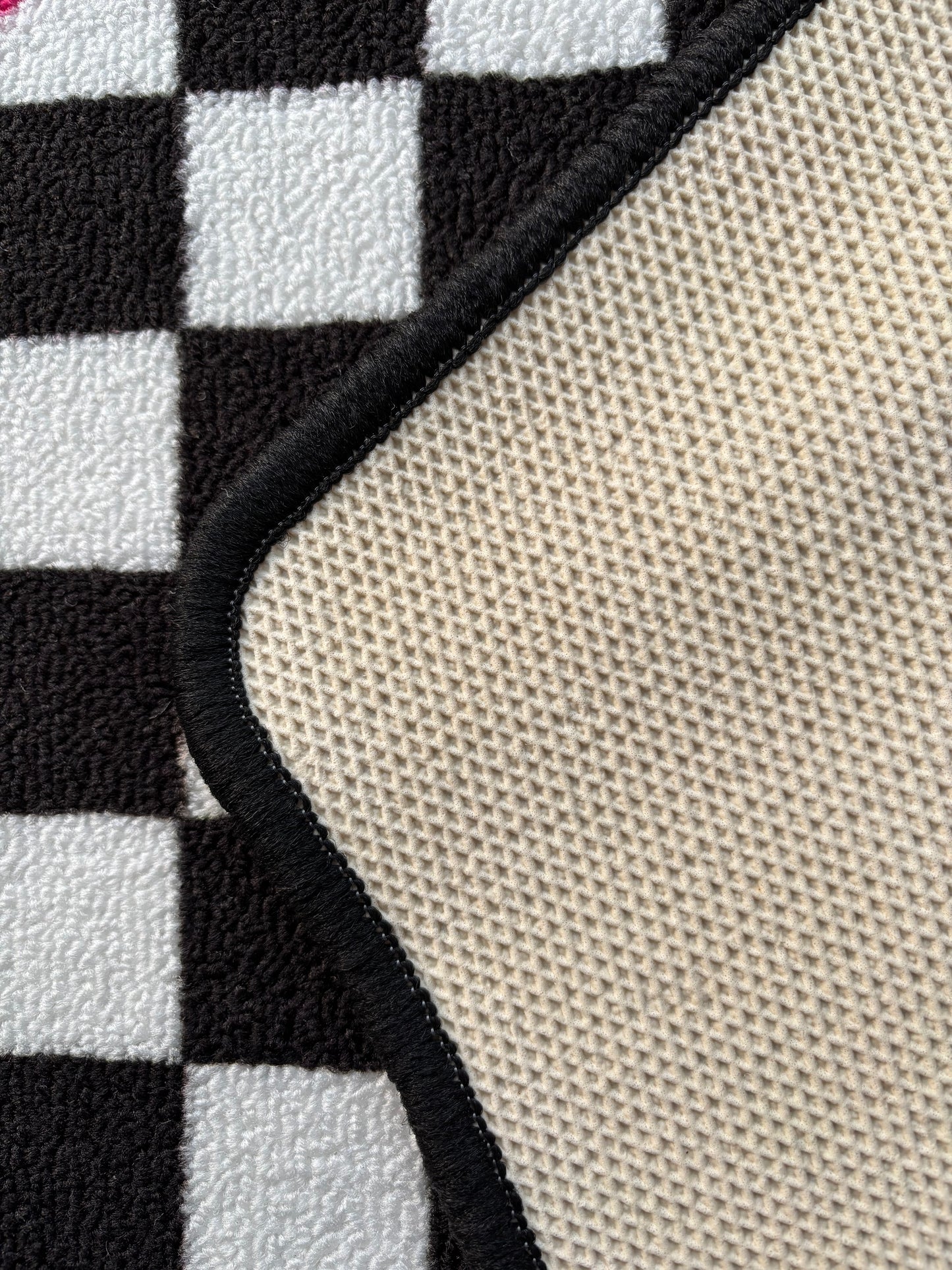 BLACK AND WHITE CHECKERBOARD UNIVERSAL CAR MATS x 2