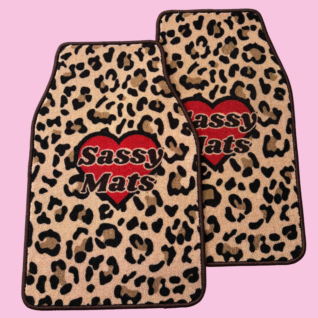 LEOPARD UNIVERSAL CAR MATS x 2