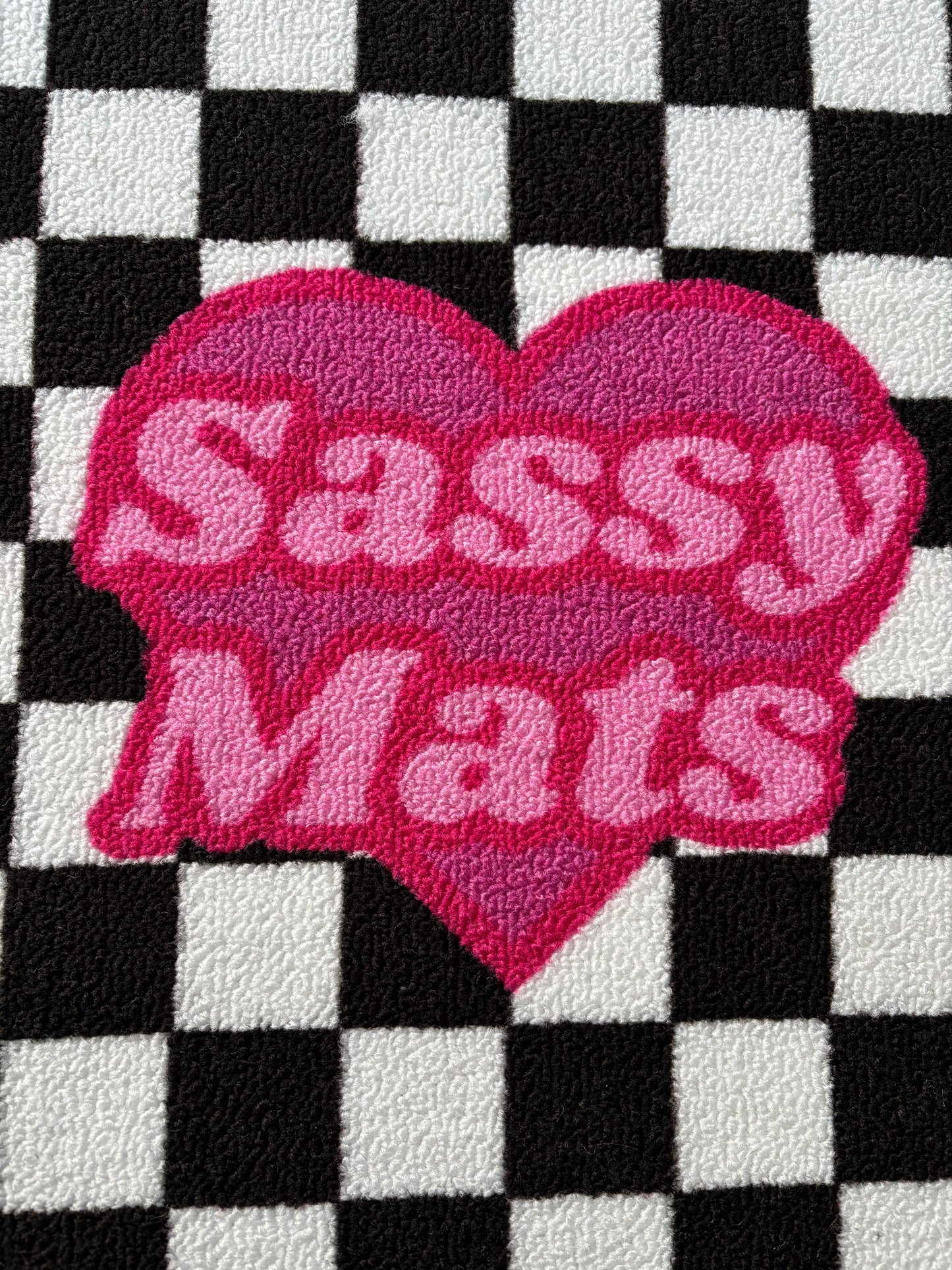 BLACK AND WHITE CHECKERBOARD UNIVERSAL CAR MATS x 2